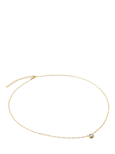 John Lewis Monica Vinader Solitaire Diamond Necklace Gold- Buy online at McGrocer