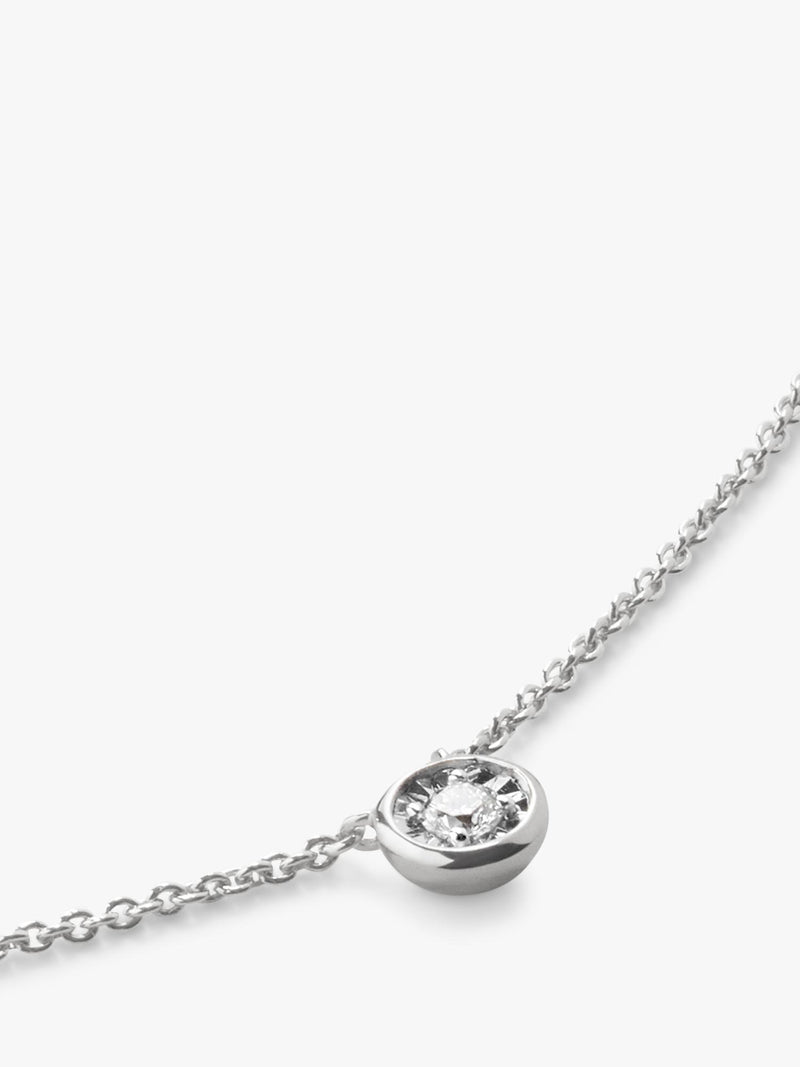 Monica Vinader solitaire diamond necklace in sterling silver, UK version