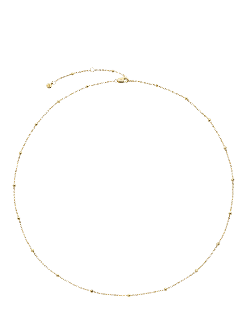 Monica Vinader 14ct yellow gold beaded chain necklace, UK version