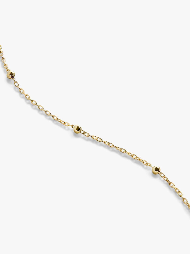 Monica Vinader 14ct yellow gold beaded chain necklace, UK version