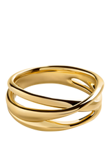John Lewis Monica Vinader Nura Crossover Gold Stacking Ring, Size S- Buy online at McGrocer