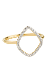 John Lewis Monica Vinader Riva Kite Pavé Diamond Cross Over Ring Gold UK Size N- Buy online at McGrocer