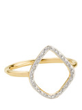 Monica Vinader Riva diamond cross over ring gold UK N - British product