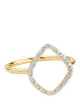John Lewis Monica Vinader Riva Kite Pavé Diamond Cross Over Ring Gold Size S- Buy online at McGrocer