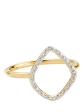 Monica Vinader Riva kite pavé diamond cross over ring size S - British product