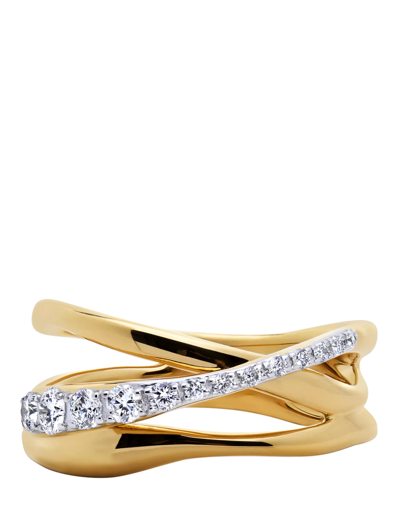 Monica Vinader Nura Pave Diamond Ring, Gold