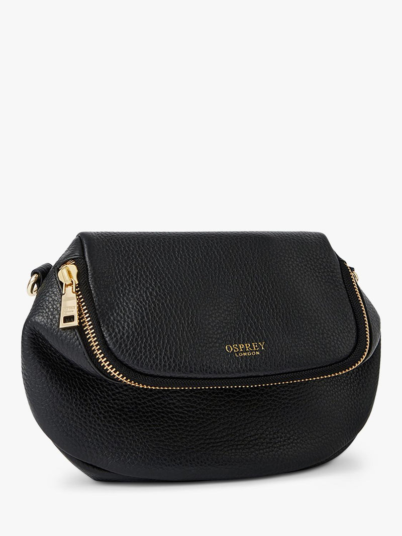 Osprey London crumple leather sling bag black - British product