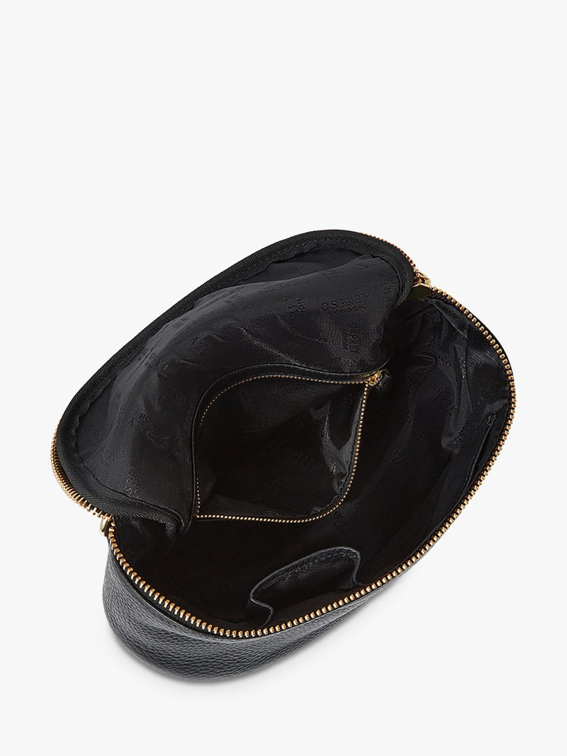 Osprey London crumple leather sling bag black - British product