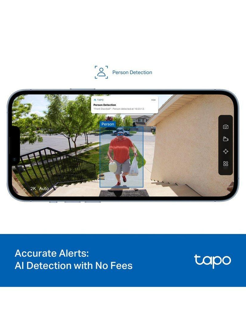 TP-Link Tapo TD20 2K video doorbell mini black, imported from the UK