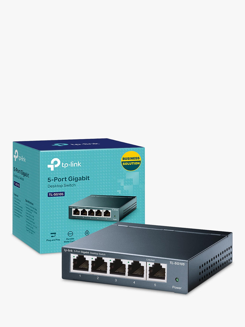 TP-Link TL-SG105 5-port gigabit network switch (British brand)