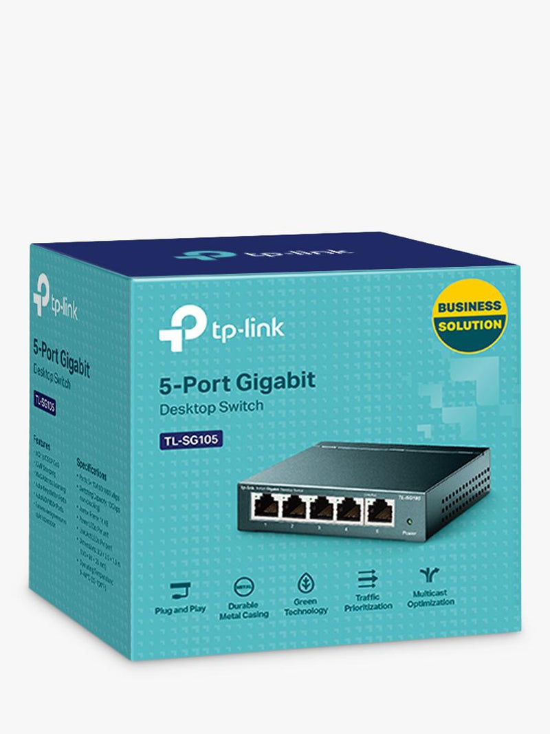 TP-Link TL-SG105 5-port gigabit network switch (British brand)
