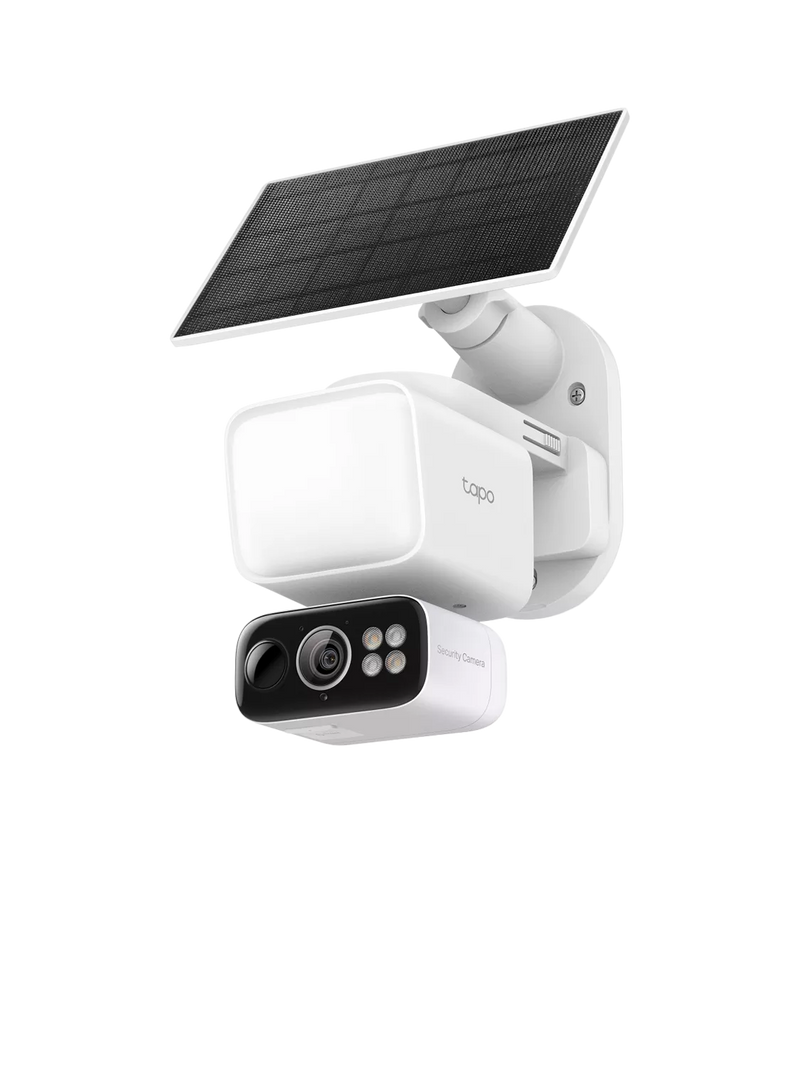 TP-Link Tapo TC50 kit solar-powered security camera with floodlight, imported from the UK