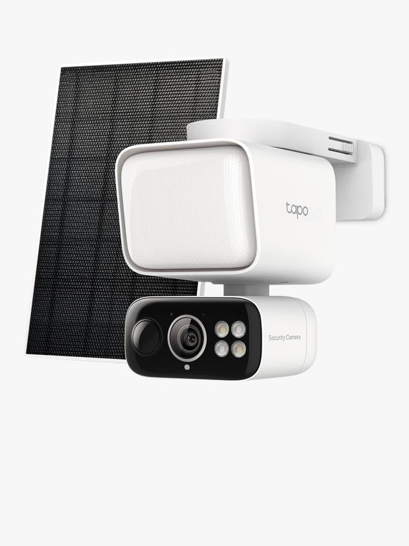 TP-Link Tapo TC50 kit solar-powered security camera with floodlight, imported from the UK