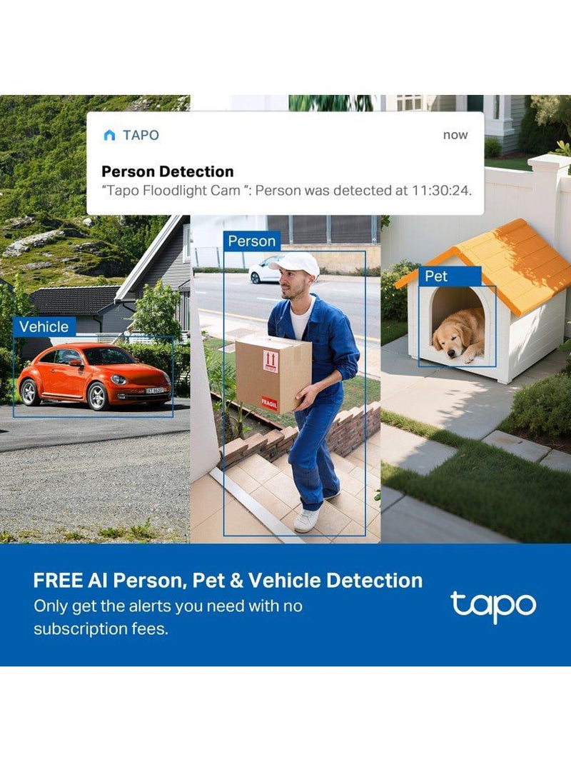 TP-Link Tapo TC50 kit solar-powered security camera with floodlight, imported from the UK