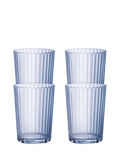 Bormioli Rocco blue fluted highball glasses 500ml pack of 4, UK version