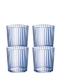 Bormioli Rocco fluted tumblers blue 355ml pack of 4 - British product