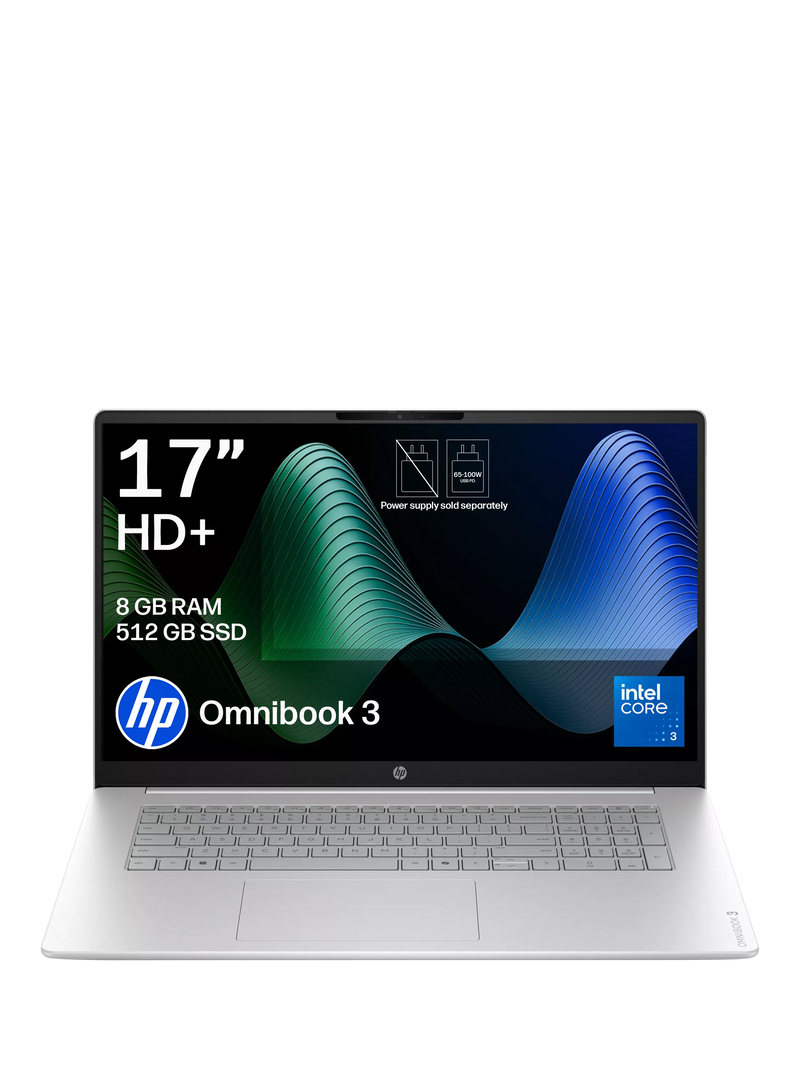 HP OmniBook 3 laptop Glacier Silver 17.3 inch - British product