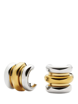 John Lewis Missoma Sculptural Triple Ridge Stud Earrings Silver Gold- Buy online at McGrocer