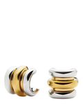 Missoma triple ridge stud earrings in silver and gold, imported from the UK