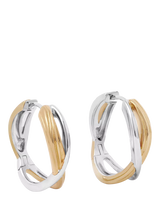 John Lewis Astley Clarke Weave Mixed Metal Hoop Earrings, Gold/Silver- Buy online at McGrocer