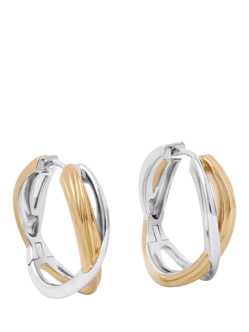 Astley Clarke gold and silver hoop earrings, imported from the UK