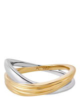 John Lewis Astley Clarke Aurora Weave Mixed Metal Ring Gold/Silver- Buy online at McGrocer