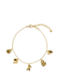 Monica Vinader gold shell charm bracelet, imported from the UK