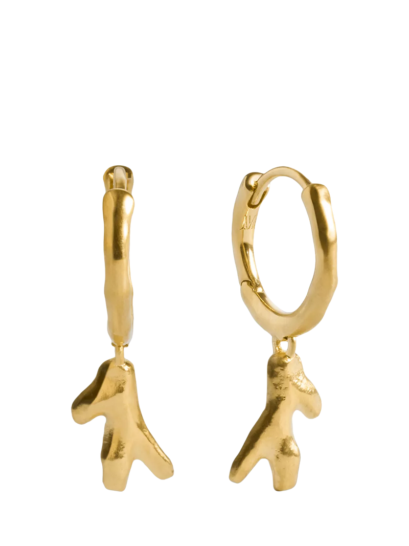 Monica Vinader coral huggie earrings gold vermeil - British product