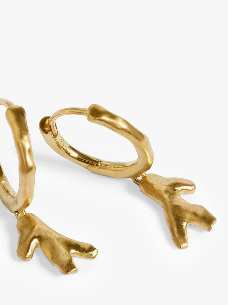 Monica Vinader coral huggie earrings gold vermeil - British product