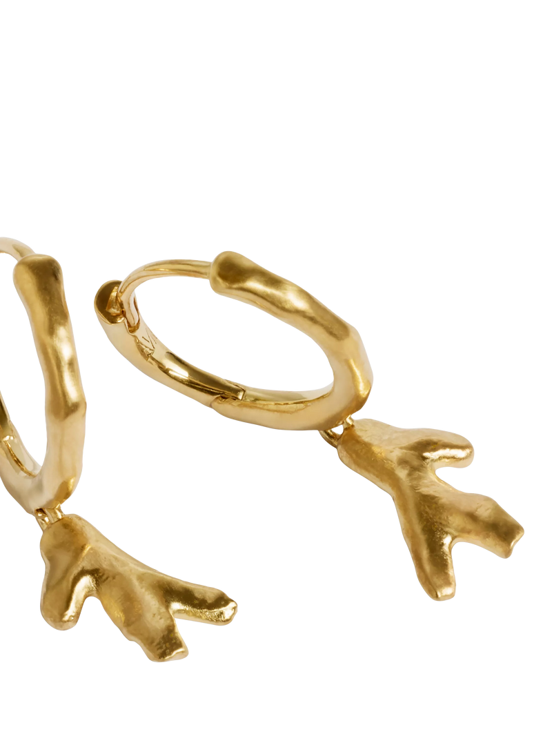 Monica Vinader coral huggie earrings gold vermeil - British product