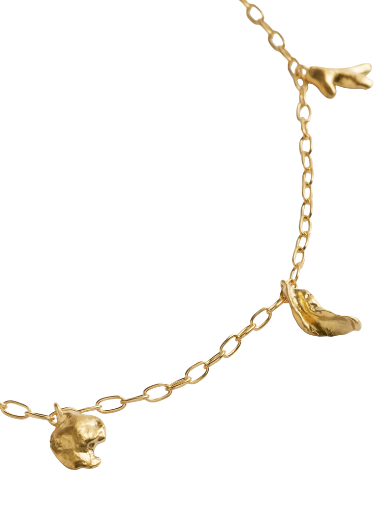 Monica Vinader asymmetric shell fragment necklace gold vermeil (British brand)