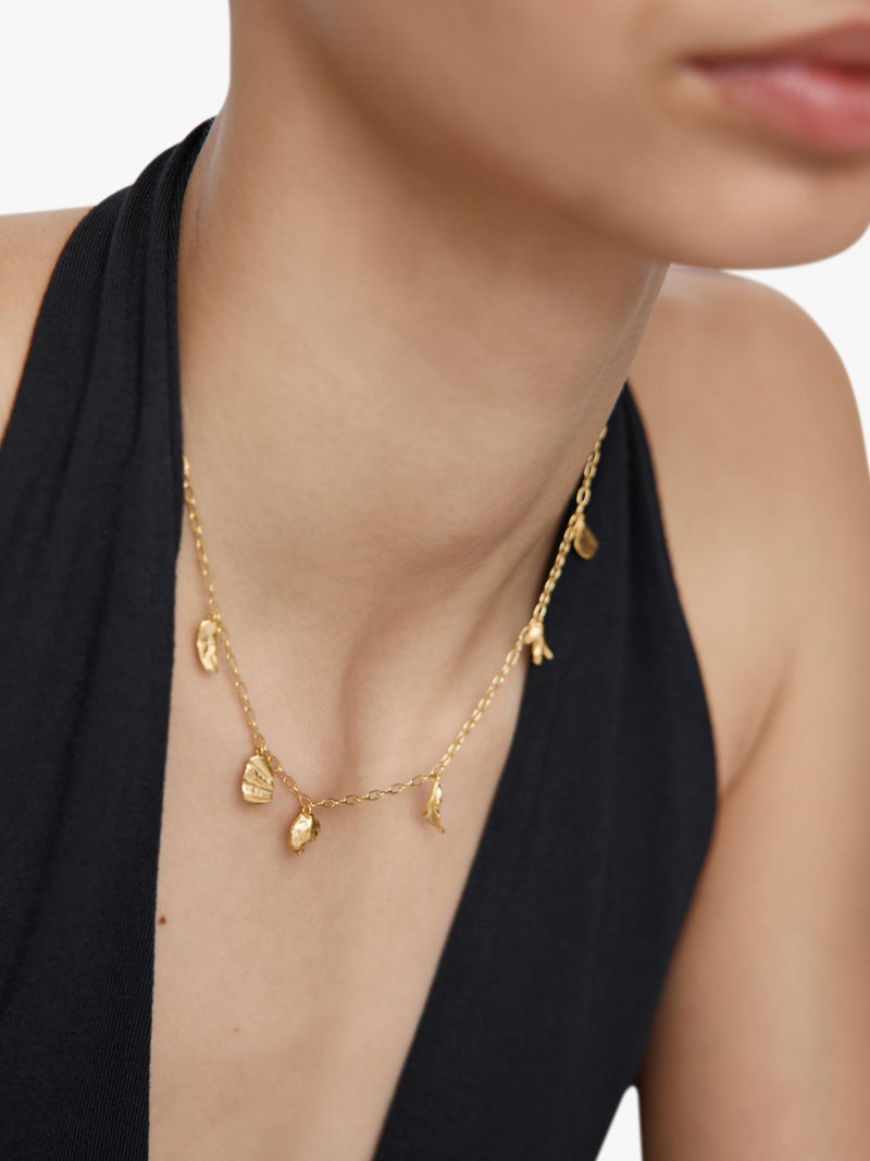 Monica Vinader asymmetric shell fragment necklace gold vermeil (British brand)