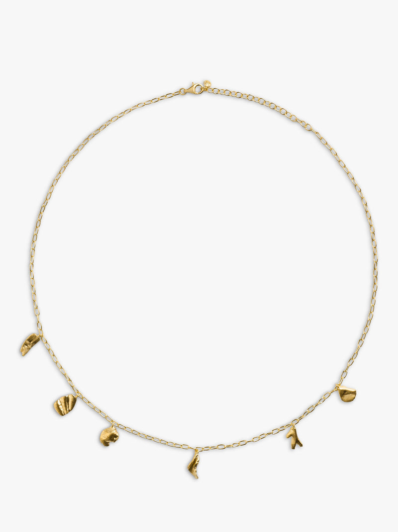 Monica Vinader asymmetric shell fragment necklace gold vermeil (British brand)