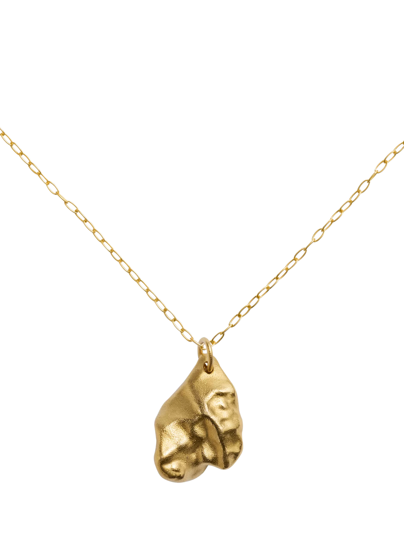 Monica Vinader textured gold pendant necklace, imported from the UK