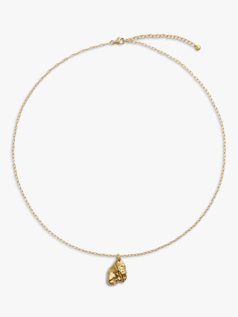 Monica Vinader textured gold pendant necklace, imported from the UK