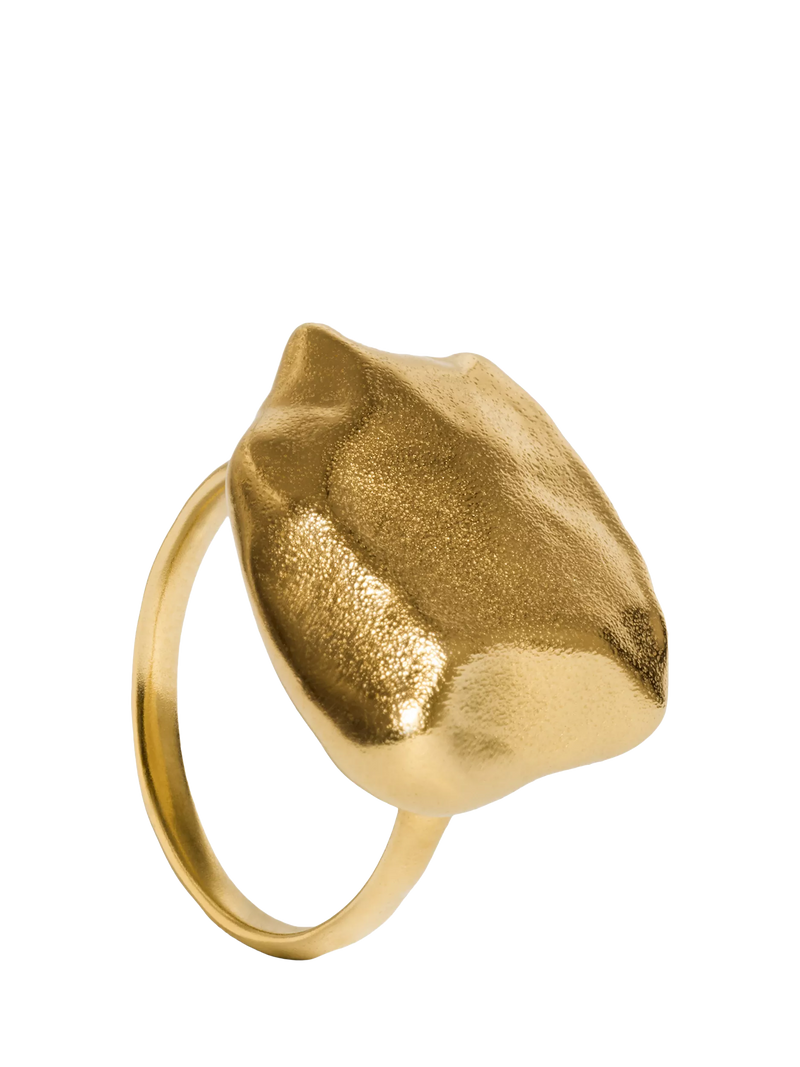 Monica Vinader bold ring gold satin finish (British brand)
