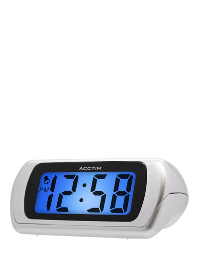 John Lewis Acctim Auric Digital Alarm Clock, Silver- Buy online at McGrocer