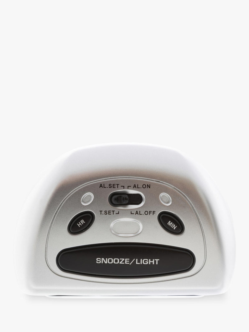 Acctim Auric digital alarm clock in silver - British product