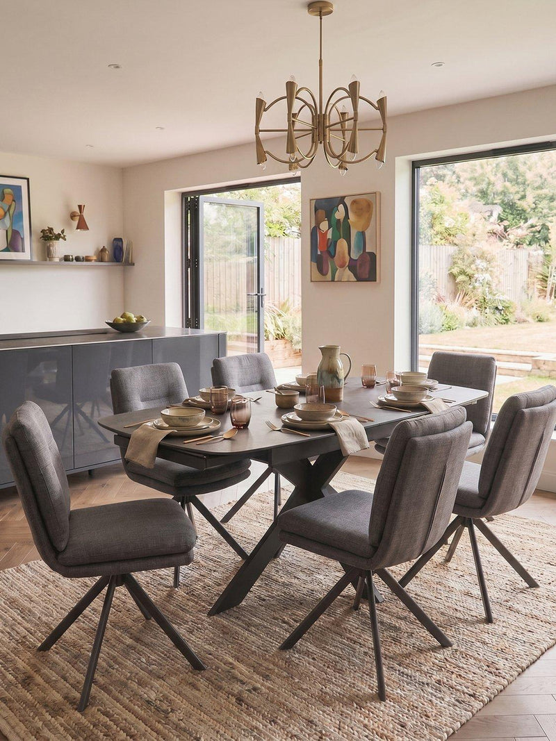 KETTLER swivel dining chair set of 2 grey (British brand)