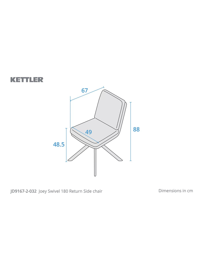 KETTLER swivel dining chair set of 2 grey (British brand)