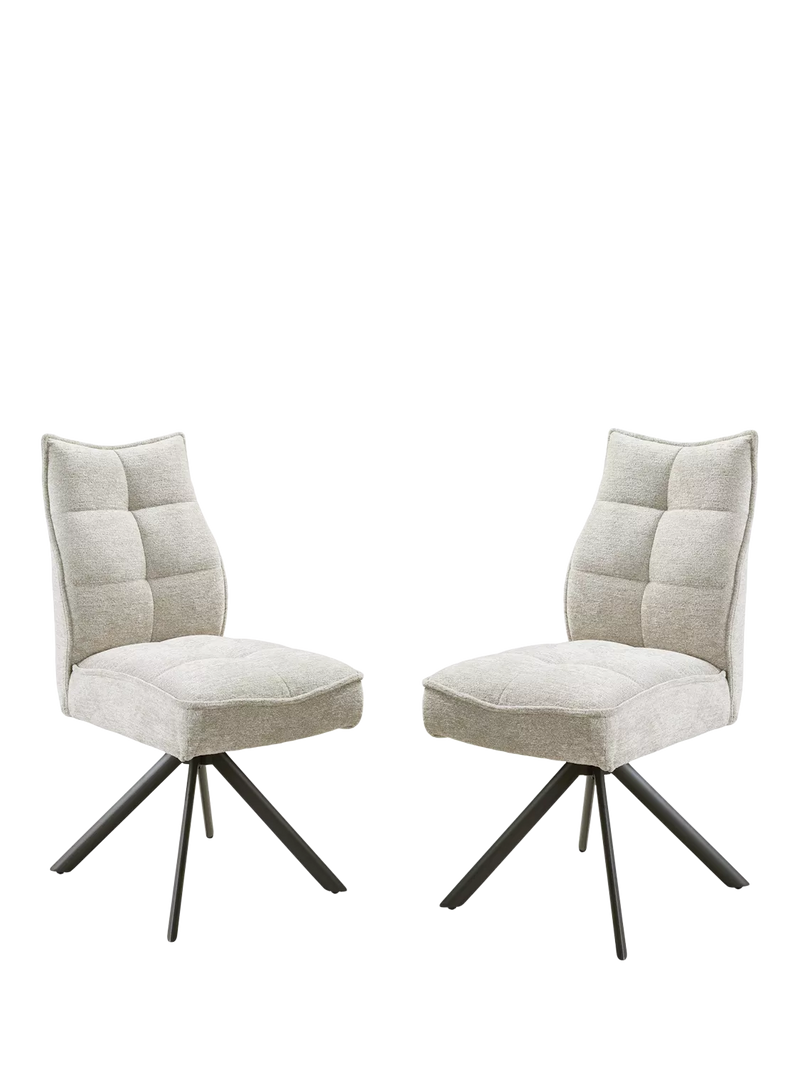 KETTLER Rachel swivel dining chair set of 2 in sand, imported from the UK