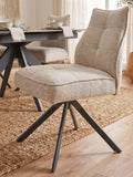 KETTLER Rachel swivel dining chair set of 2 in sand, imported from the UK