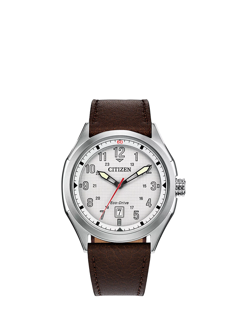 Citizen Terra Force men's watch brown leather strap (British brand)