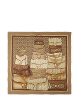 John Lewis Coach Stacked Tabby Print Silk Scarf, Tan- Buy online at McGrocer