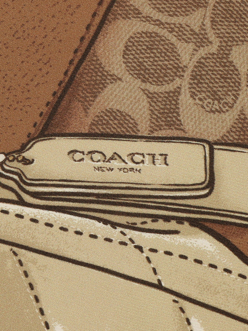 Coach silk scarf Stacked Tabby print Tan (British brand)