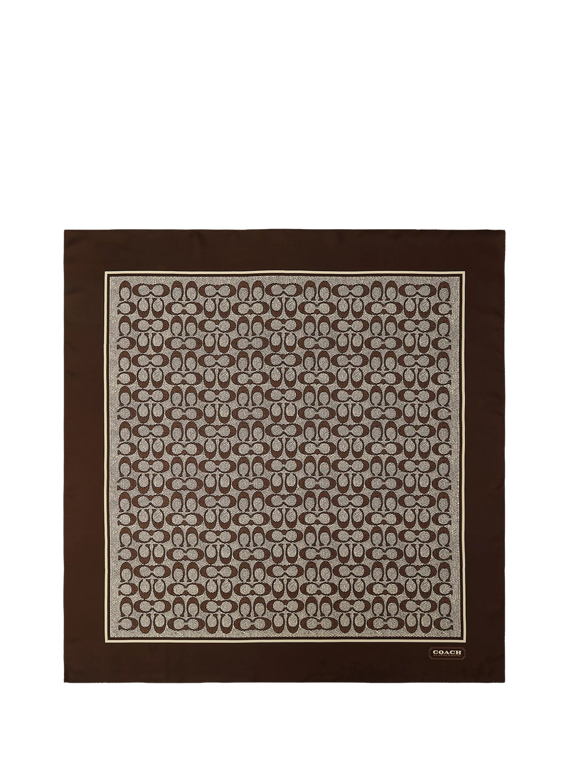 Coach textured signature silk scarf Maple (British brand)