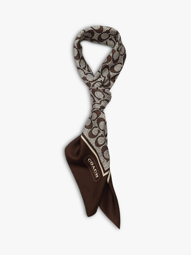 Coach textured signature silk scarf Maple (British brand)