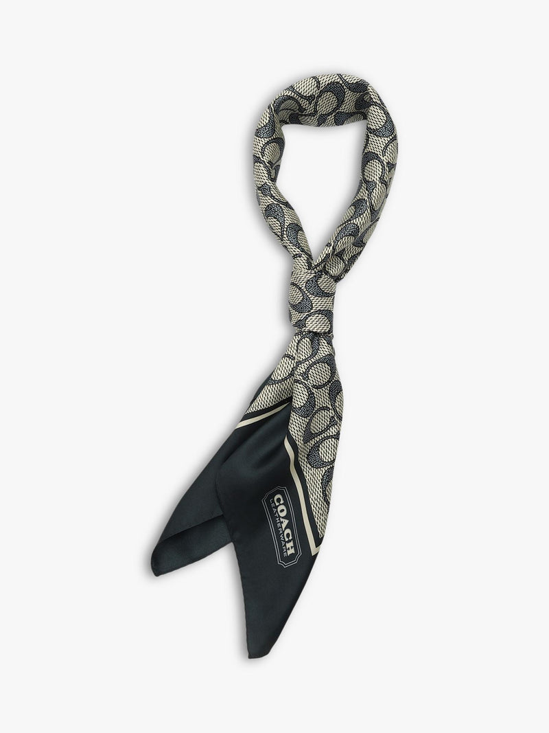 Coach silk scarf navy signature pattern - British product
