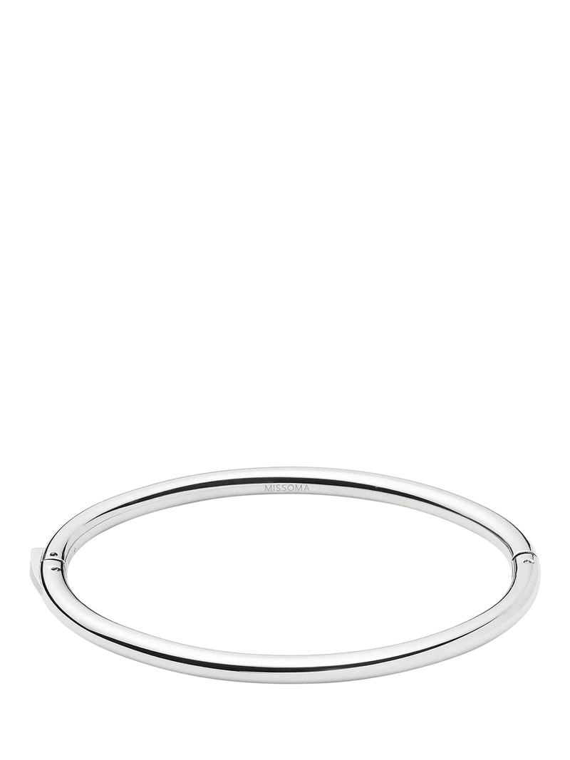 Missoma silver round hinged bangle 4.7x6cm - British product