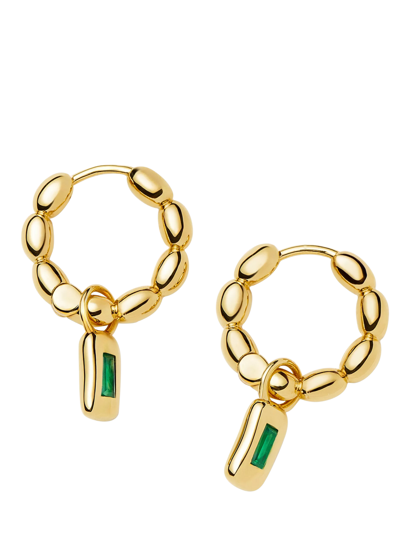 Missoma molten charm hoop earrings with sapphire charms 1.5cm - British product